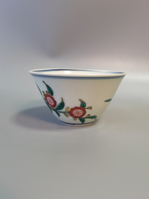 古玩陶瓷青花五彩花卉紋杯真品鑒賞圖