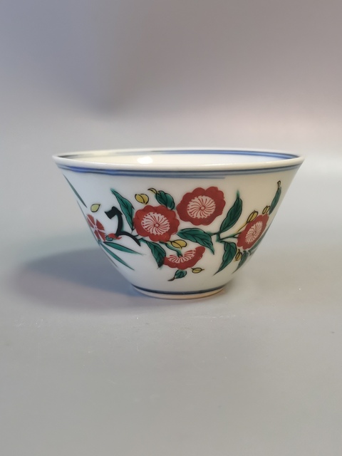 古玩陶瓷青花五彩花卉紋杯真品鑒賞圖
