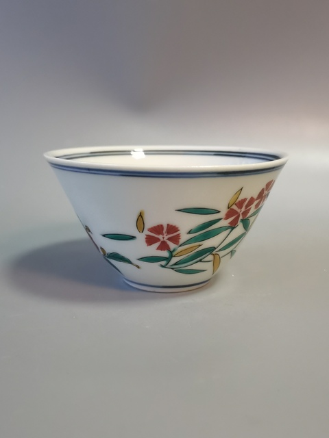 古玩陶瓷青花五彩花卉紋杯真品鑒賞圖