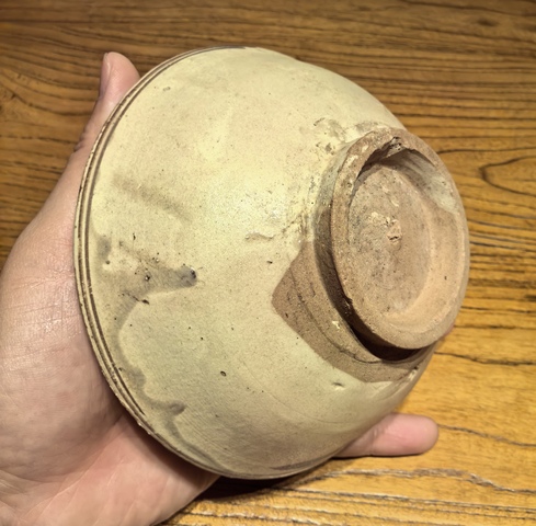 古玩陶瓷元白地褐彩花卉紋碗拍賣,當前價格68元