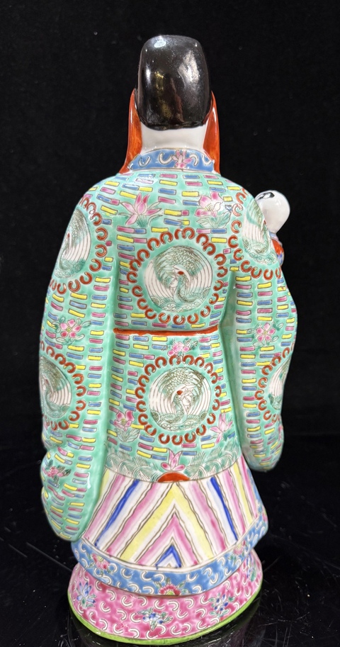 古玩陶瓷粉彩福星造像真品鑒賞圖