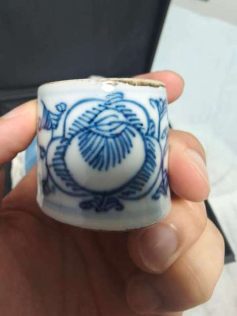 古玩陶瓷青花胭脂蓋盒真品鑒賞圖