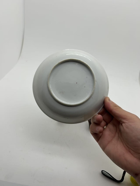 古玩陶瓷粉彩花鳥花卉紋盤真品鑒賞圖