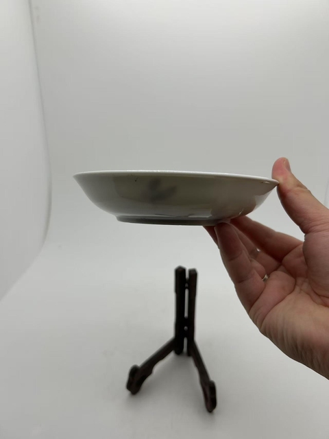 古玩陶瓷粉彩花鳥花卉紋盤真品鑒賞圖