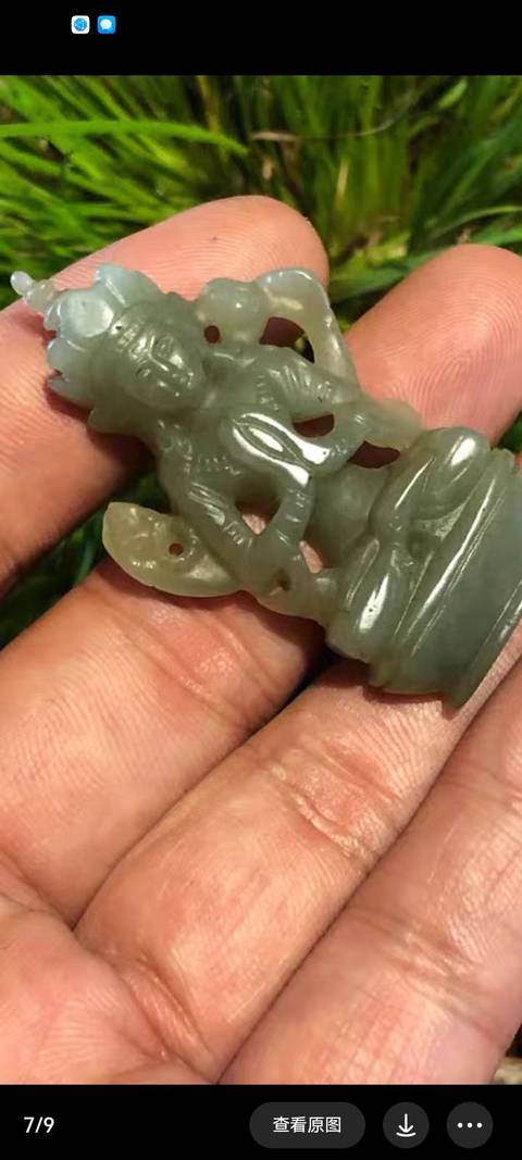 古玩玉器和田玉雕“觀音”擺件真品鑒賞圖