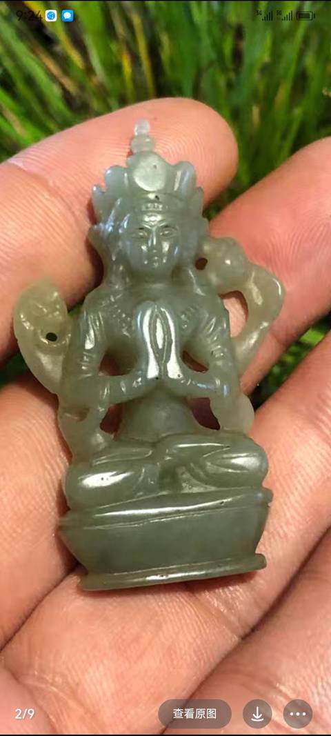 古玩玉器和田玉雕“觀音”擺件真品鑒賞圖