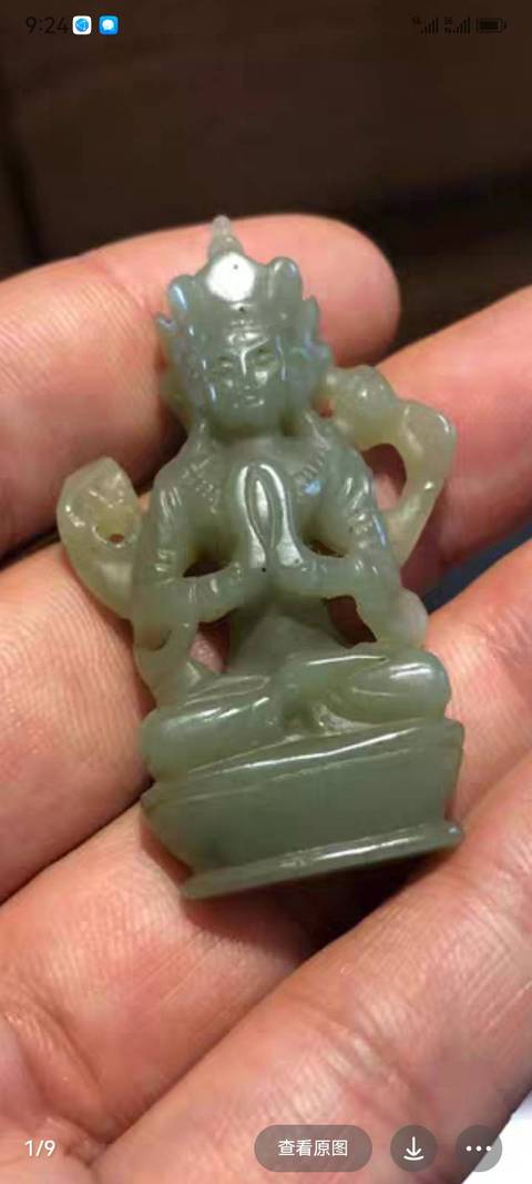 古玩玉器和田玉雕“觀音”擺件真品鑒賞圖