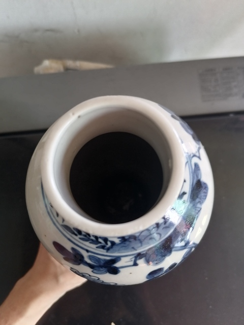 古玩陶瓷花鳥(niǎo)紋青花雞腿瓶真品鑒賞圖