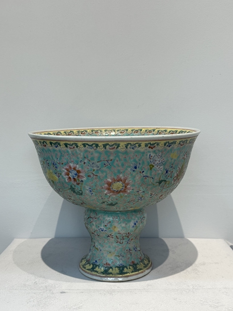 古玩陶瓷粉彩高足貢碗真品鑒賞圖