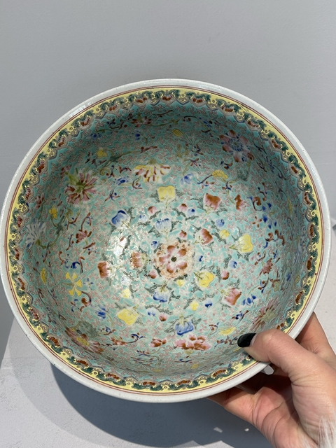 古玩陶瓷粉彩高足貢碗真品鑒賞圖