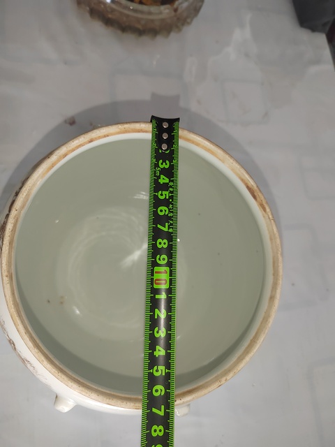古玩陶瓷描金松鶴延年圖粥罐拍賣，當前價格1000元