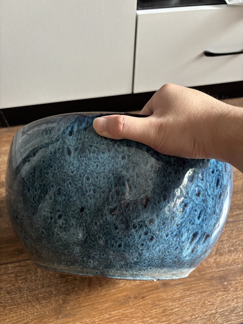 古玩陶瓷鈞釉花盆真品鑒賞圖
