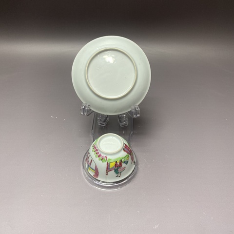 古玩陶瓷清雍正·才子佳人·粉彩杯碟拍賣，當前價格7500元