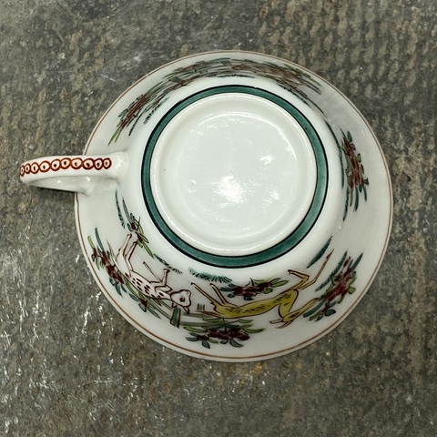 古玩陶瓷鹿紋粉彩執(zhí)杯真品鑒賞圖