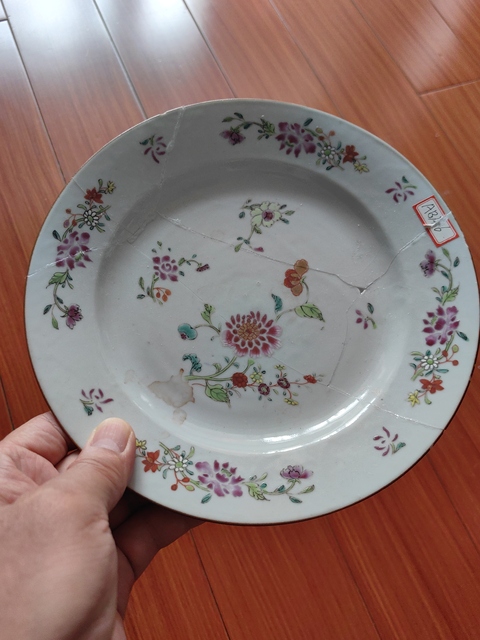 古玩陶瓷雍正-粉彩盤拍賣,當前價格100元