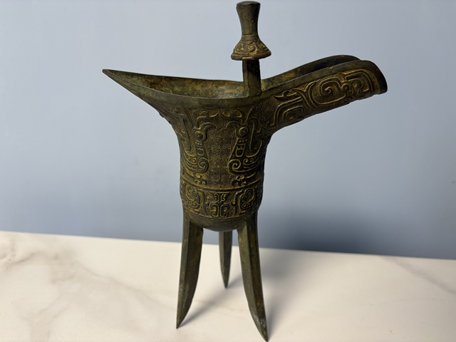 古玩銅器銅爵真品鑒賞圖