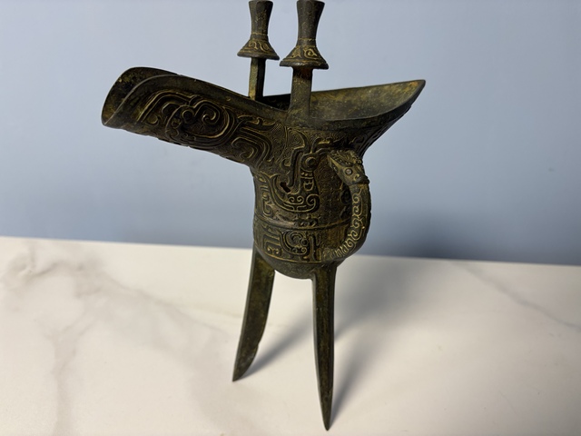 古玩銅器銅爵真品鑒賞圖