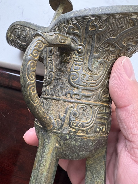 古玩銅器銅爵真品鑒賞圖