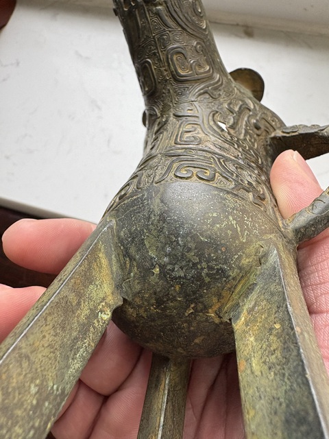 古玩銅器銅爵真品鑒賞圖