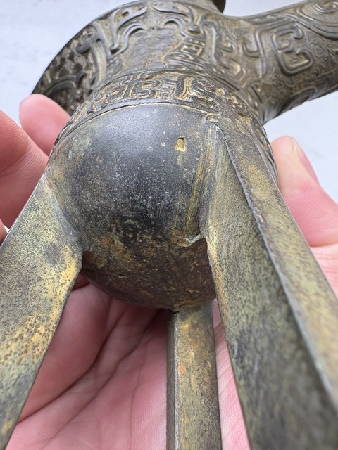 古玩銅器銅爵真品鑒賞圖