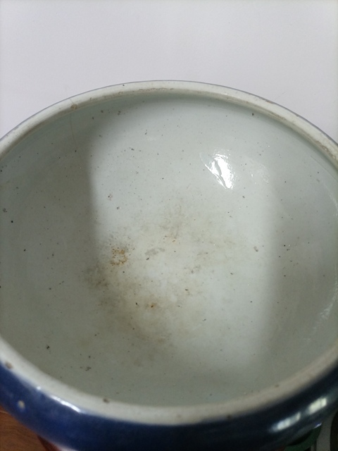 古玩陶瓷霽藍釉三乳足缽式香爐真品鑒賞圖