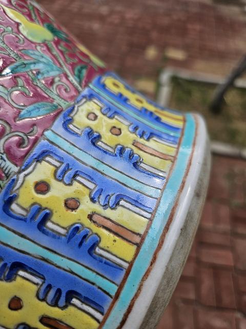 古玩陶瓷胭脂紅開光粉彩人物故事紋將軍罐真品鑒賞圖