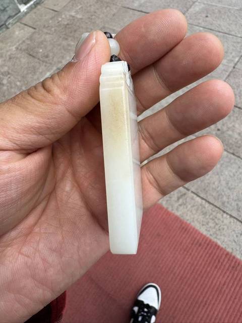 古玩玉器和田玉雕“平安無事”牌真品鑒賞圖