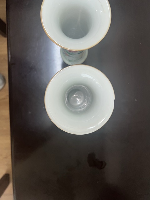 古玩陶瓷粉彩花觚真品鑒賞圖