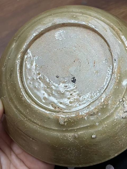 古玩陶瓷龍泉窯臥足洗真品鑒賞圖