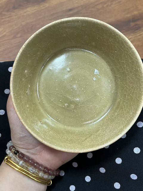 古玩陶瓷龍泉窯臥足洗真品鑒賞圖