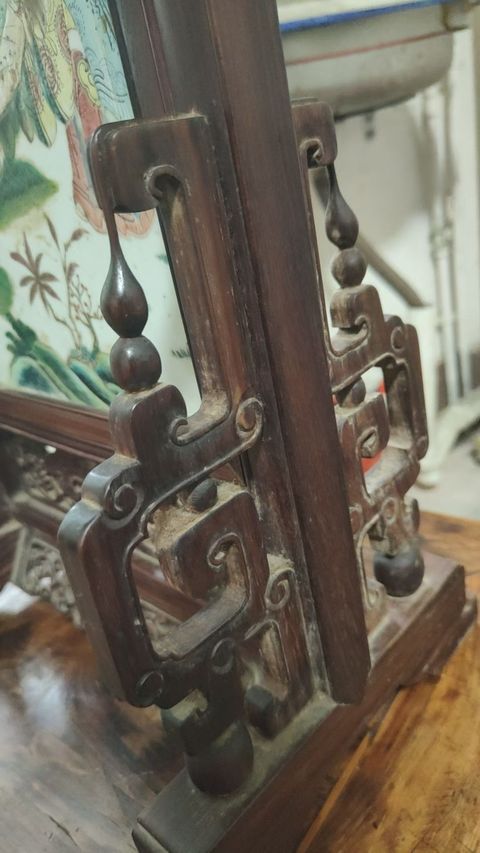 古玩陶瓷粉彩瓷板真品鑒賞圖