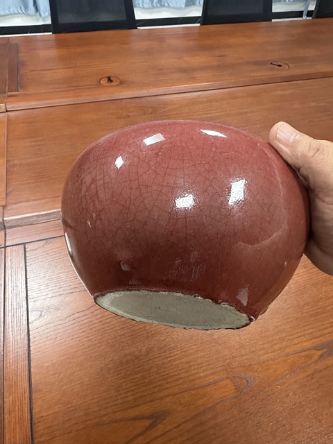 古玩陶瓷紅釉香爐真品鑒賞圖
