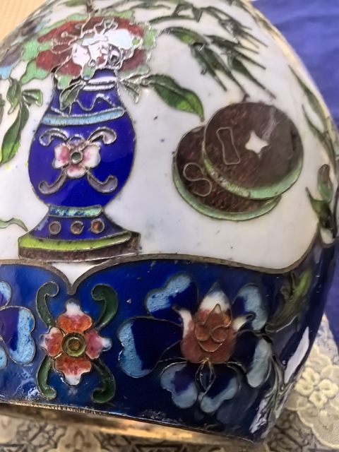 古玩陶瓷銅胎掐絲琺瑯茶葉罐真品鑒賞圖