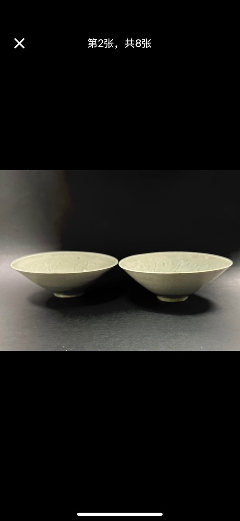 古玩陶瓷影青刻花碗真品鑒賞圖