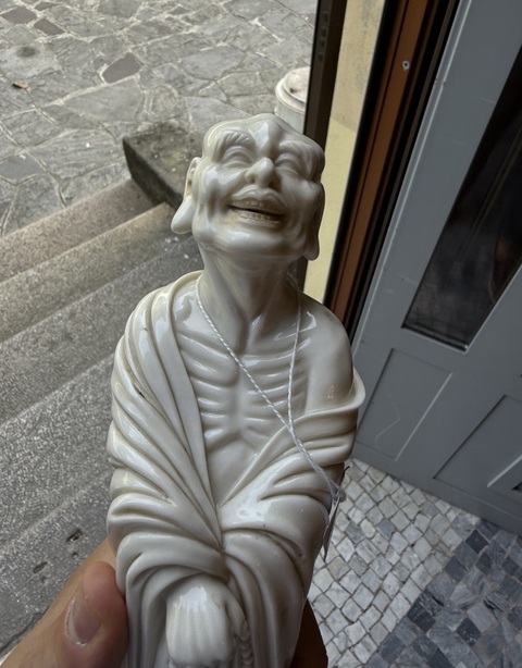 古玩陶瓷德化羅漢立像真品鑒賞圖