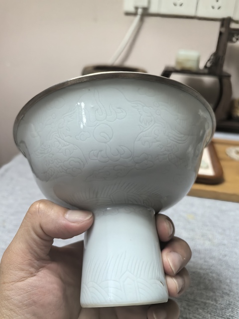 古玩陶瓷高足杯真品鑒賞圖