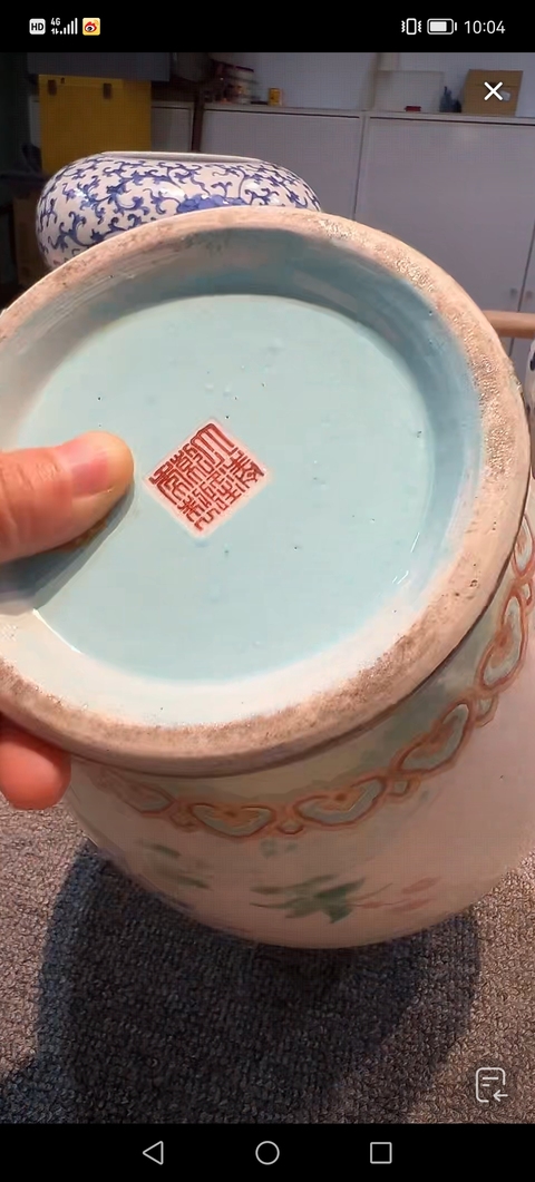 古玩陶瓷粉彩飛鳴宿食紋瓶真品鑒賞圖
