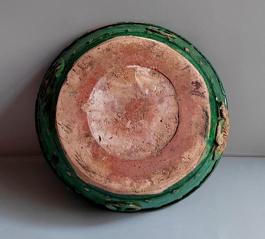 古玩陶瓷三彩獅耳水洗真品鑒賞圖