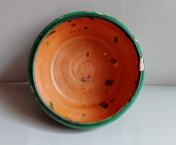 古玩陶瓷三彩獅耳水洗真品鑒賞圖