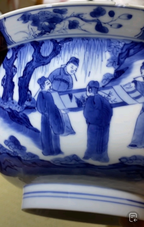 古玩陶瓷青花人物故事提材碗真品鑒賞圖
