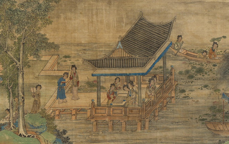 古玩字畫清代仿仇十洲《百美圖》真品鑒賞圖
