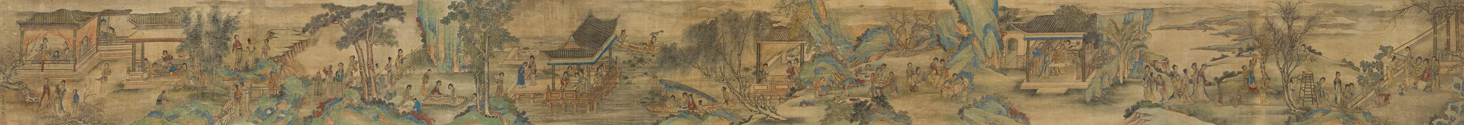 古玩字畫清代仿仇十洲《百美圖》真品鑒賞圖