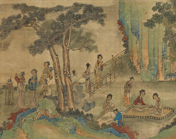 古玩字畫清代仿仇十洲《百美圖》真品鑒賞圖