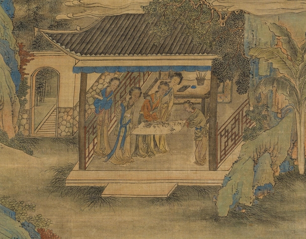 古玩字畫清代仿仇十洲《百美圖》真品鑒賞圖