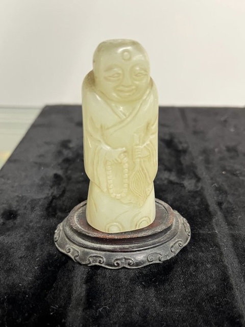 古玩玉器玉羅漢真品鑒賞圖