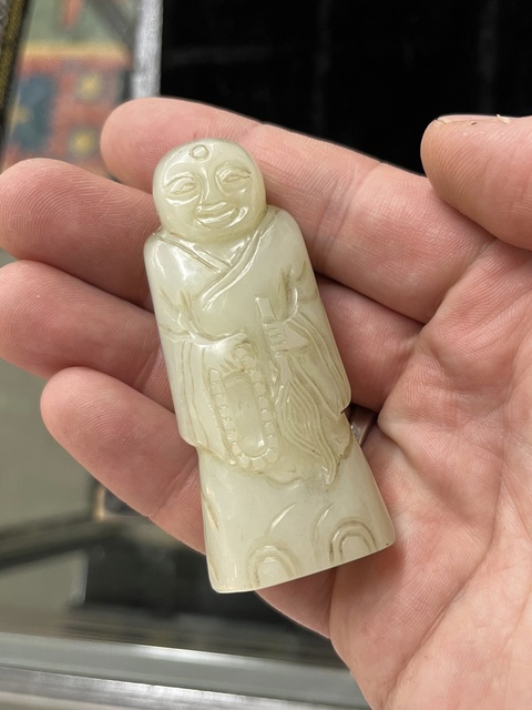 古玩玉器玉羅漢真品鑒賞圖