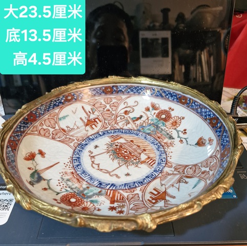 古玩陶瓷五彩花鳥紋盤真品鑒賞圖