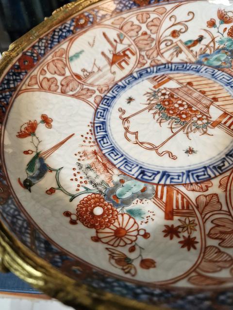 古玩陶瓷五彩花鳥紋盤真品鑒賞圖