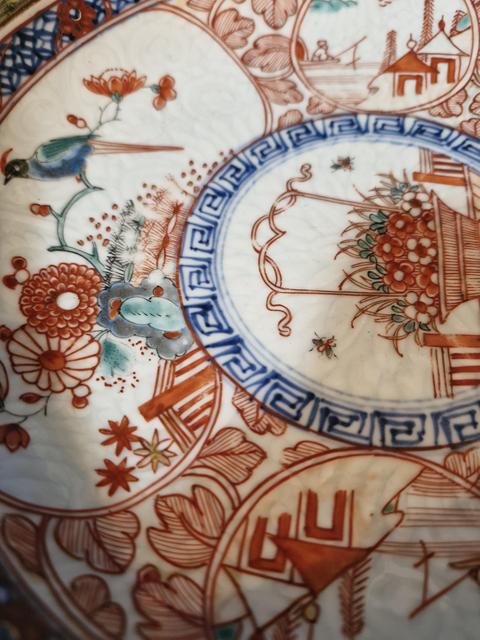 古玩陶瓷五彩花鳥紋盤真品鑒賞圖