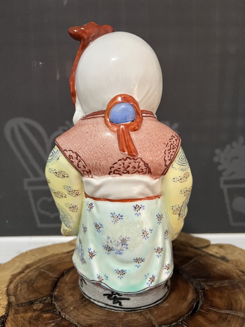 古玩陶瓷粉彩壽星塑像真品鑒賞圖